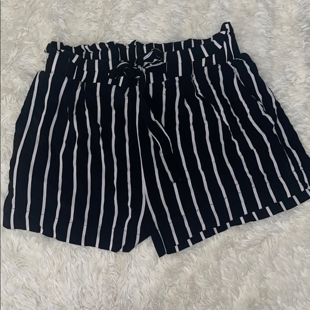Black and white shorts